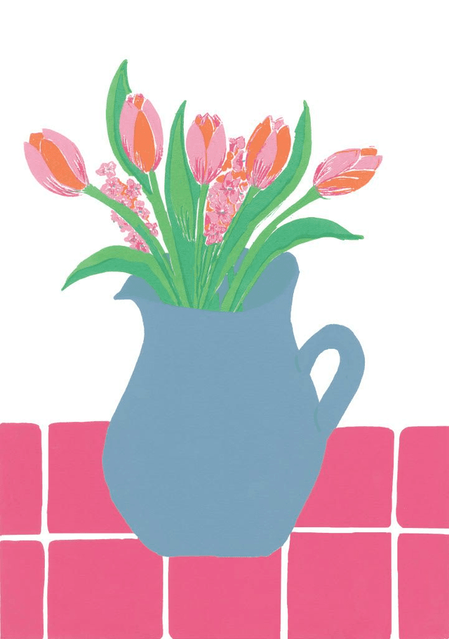 A3 Blue Tulips print